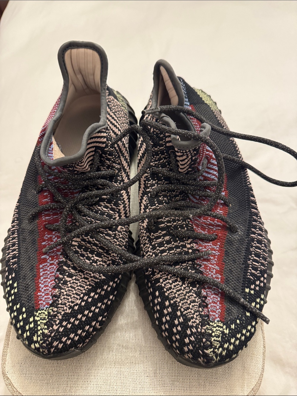 Unisex Knit Athletic Sneakers in Black with Multicolor Accents